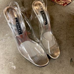 I.Renee clear slingback heel,size 9 slightly used